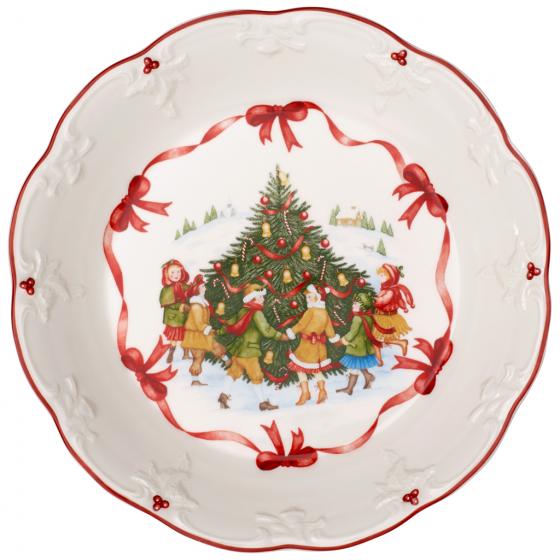 Bol decorativ cu dans in jurul bradului 24 cm, Toy's Fantasy