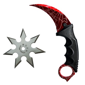 Set Stea Ninja, aruncat la tinta cu 7 colturi, samurai, argintie, Cutit Briceag Karambit CS:GO, rosu Set Stea Ninja, aruncat la tinta cu 7 colturi, samurai, argintie, Cutit Briceag Karambit CS:GO, rosu