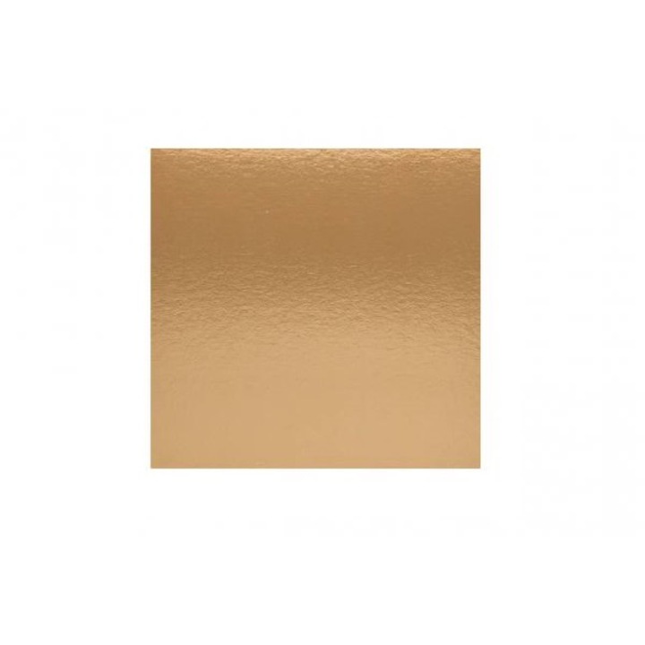 Златни картонени чинии, размер 25x25 см, 25 бр./кутия - Чинии за торта