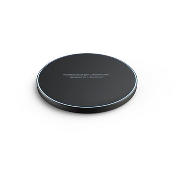 Incarcator wireless 10 W, aluminiu, negru Incarcator wireless 10 W, aluminiu, negru