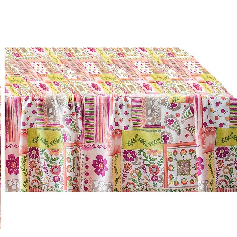 Fata de masa impermeabila, Casa de bumbac, Meadow, diametru 140 cm, multicolor