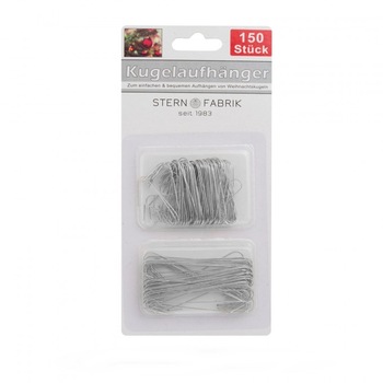 Set 200 carlige sarma solida, 82 mm, pentru suspendarea bomboanelor si podoabelor de pom de Craciun, argintiu Set 200 carlige sarma solida, 82 mm, pentru suspendarea bomboanelor si podoabelor de pom de Craciun, argintiu