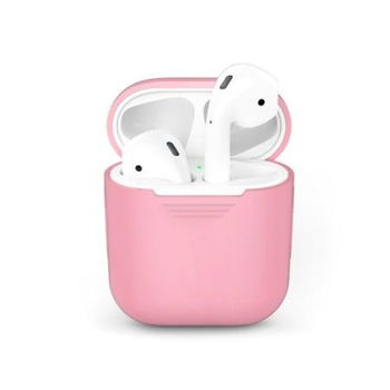 Husa suport casti Apple AirPods, Roz pudrat Husa suport casti Apple AirPods, Roz pudrat