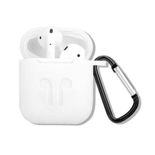 Husa suport casti Apple AirPods, Alb