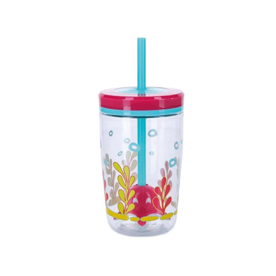 Pahar de apa pentru copii - Floating Straw Tumbler, Red Squid/Roz, 470 ml, Contigo