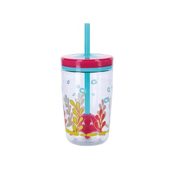 Pahar de apa pentru copii - Floating Straw Tumbler, Red Squid/Roz, 470 ml, Contigo Pahar de apa pentru copii - Floating Straw Tumbler, Red Squid/Roz, 470 ml, Contigo