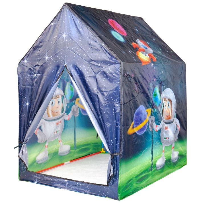 IMK® Gyermek sátor, űrhajós téma, puha függöny, tartós váz, 95 x 72 x 102 cm