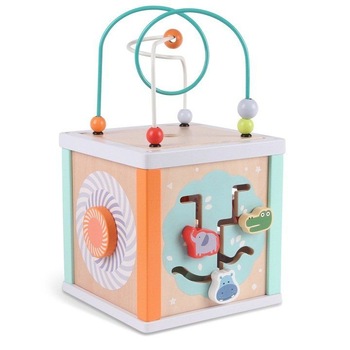 Jucarie din lemn natural, educativa si interactiva pentru copii, 5 in 1  Jucarie din lemn natural, educativa si interactiva pentru copii, 5 in 1