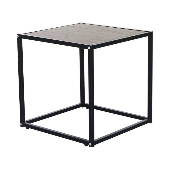 Холна Маса Jakim, 40 х 40 х 40cm, Черен / Дъб