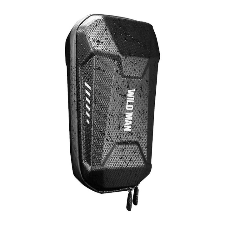 Borseta de depozitare pentru trotineta electrica, The Phone Closet, impermeabila, cu montaj pe ghidon cu dispozitiv anti-alunecare, 3L, Negru