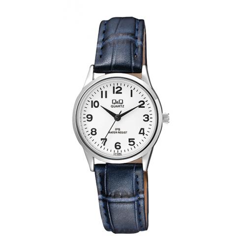 Ceas de dama Q&Q argintiu cu albastru