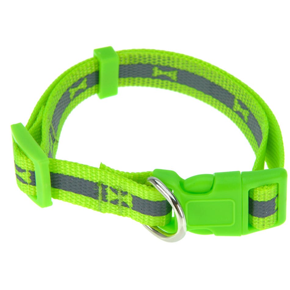 Zgarda pentru catei verde fosforescent 30-50 X 2 cm