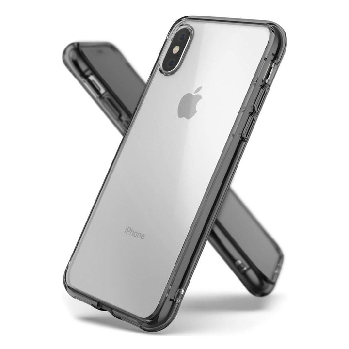 Ringke Fusion PC telefontok hátlap TPU bumper iPhone XS / X szürke (FSAP0026-RPKG)