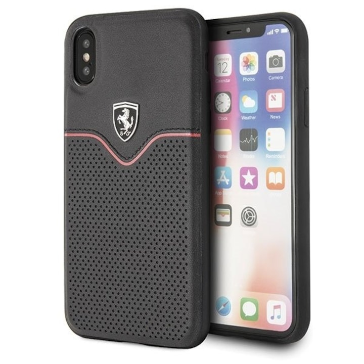 Ferrari Hardcase FEOVEHCPXBK iPhone X / X - black / Off Track Victory tok telefon tok hátlap