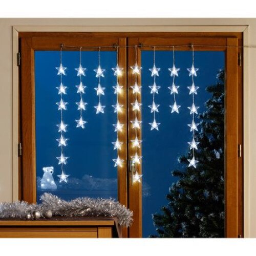 Instalatie turturi stelute Craciun, ART SYLE 40 LED-uri albe, 70 x 70 cm, controler, utilizare interior si exterior