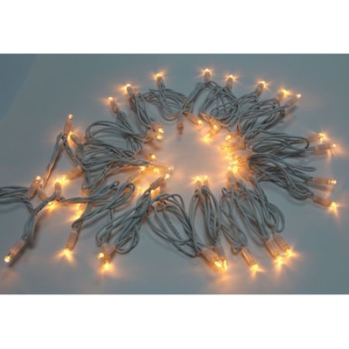 Instalatie brad Craciun,ART STYLE, 90 LED-uri albe cu lumina calda si 10 LED-uri flash, 10 m,utilizare interior si exterior, cablu alb