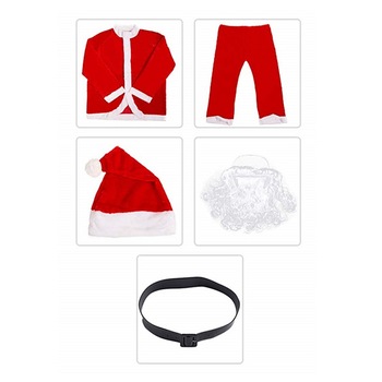 Costum Mos Craciun adulti, set complet 5 piese, marimea L Costum Mos Craciun adulti, set complet 5 piese, marimea L