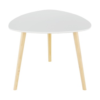 Masuta portabila alb/lemn natural Tavas 48/48/40cm Masuta portabila alb/lemn natural Tavas 48/48/40cm