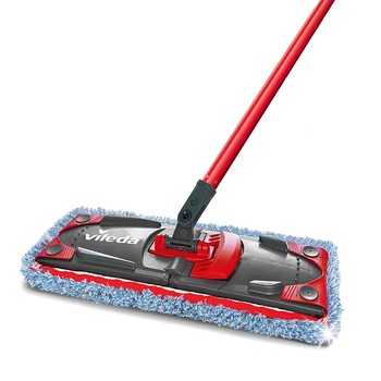 Mop plat Vileda UltraMax 13979, microfibra si bumbac, cu maner rotativ telescopic Mop plat Vileda UltraMax 13979, microfibra si bumbac, cu maner rotativ telescopic