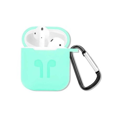 Husa suport casti Apple AirPods, Verde menta