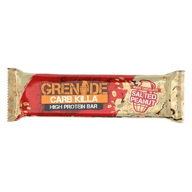 Baton proteic, Gnc Grenade, cu aroma de ciocolata alba si arahide sarate, 60g