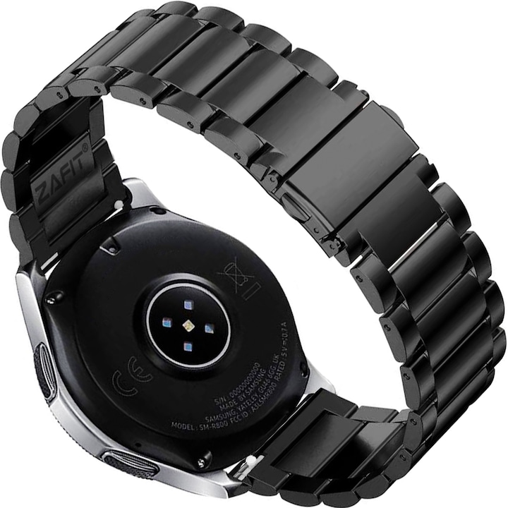 Curea metalica ZAFIT™, compatibila cu Samsung Galaxy Watch/Samsung Gear S3, Huawei Watch GT 2 (46mm), Latimea Curelei 22mm, Negru/Black CM01