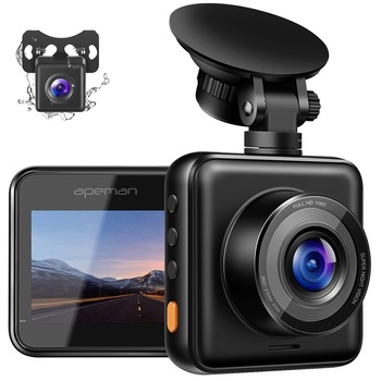 Camera auto DVR Dubla Apeman C420D, Full HD, Bord si Spate, Unghi 170 grade, Detector miscare, G-Sensor, Mod parcare, Filmare in bucla Camera auto DVR Dubla Apeman C420D, Full HD, Bord si Spate, Unghi 170 grade, Detector miscare, G-Sensor, Mod parcare, Filmare in bucla