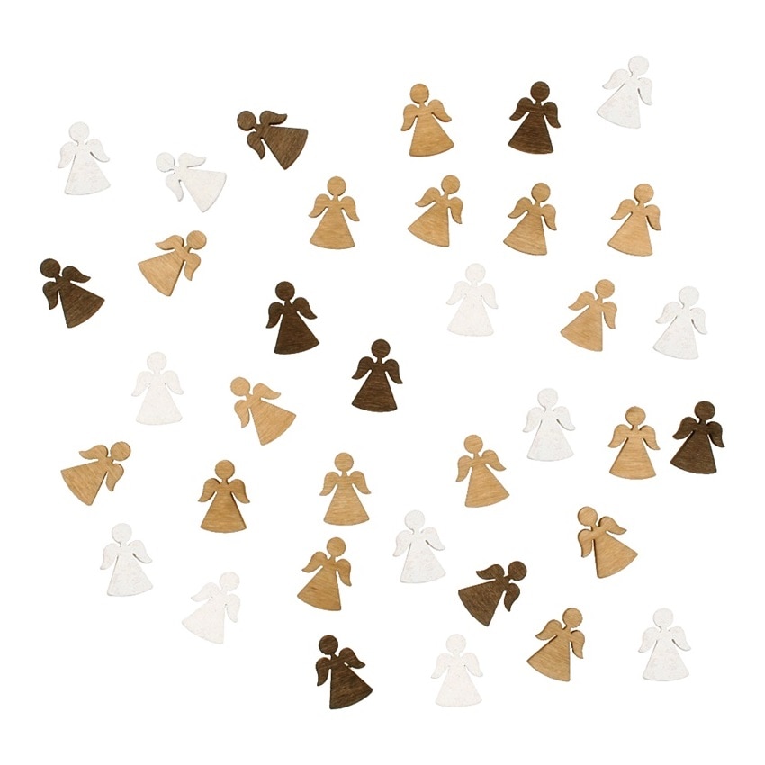 Set 24 ingerasi din lemn vopsit - culori asortate, 2 cm