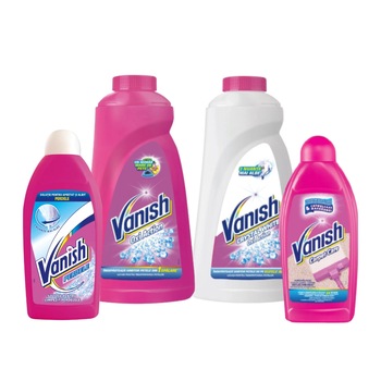 Pachet Vanish Oxi Action 1l+ Vanish Cristal White 1l+Vanish perdele 500ml+ Vanish Carpet Care 500 ml Pachet Vanish Oxi Action 1l+ Vanish Cristal White 1l+Vanish perdele 500ml+ Vanish Carpet Care 500 ml