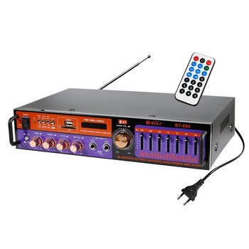 Amplificator Profesional tip statie Teli BT-669, 2 x 40 W, Bluetooth, USB, SD Card, Radio FM, intrare microfon Amplificator Profesional tip statie Teli BT-669, 2 x 40 W, Bluetooth, USB, SD Card, Radio FM, intrare microfon