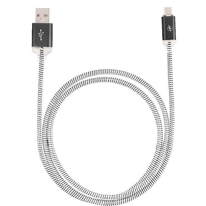 Cablu de date Type-C pentru Samsung, Universal, Light Charger, Negru/Alb