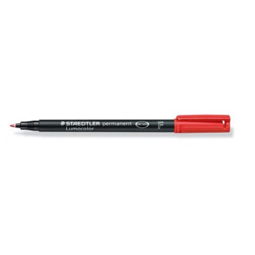 Marker permanent Staedtler Lumocolor rosu F 0.6mm ST-318-2