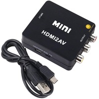 Adaptor mini convertor HDMI 720p / Full HD 1080p video si audio stereo la AV(RCA), negru, unidirectional