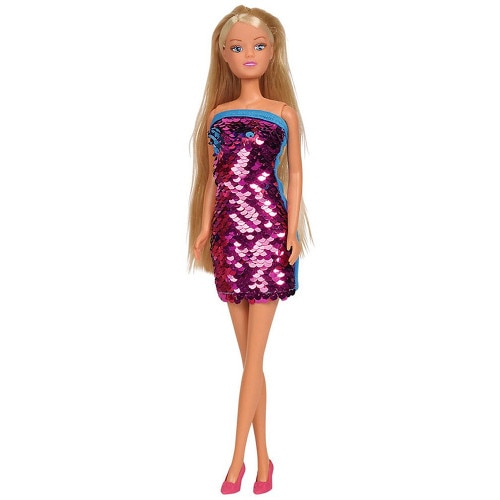 Papusa Simba Steffi Love Swap 29 cm cu Rochie, Rosu