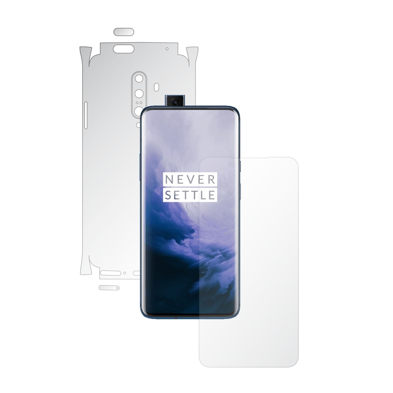 Folie Full Body Invisible Skinz HD pentru OnePlus 7T Pro, (5G) - Folie Protectie Siliconica Ultra-Clear cu taiere 360 Cut pentru Ecran, Carcasa Spate si Laterale, Skin Adeziv Transparent, Edge to Edge Cover
