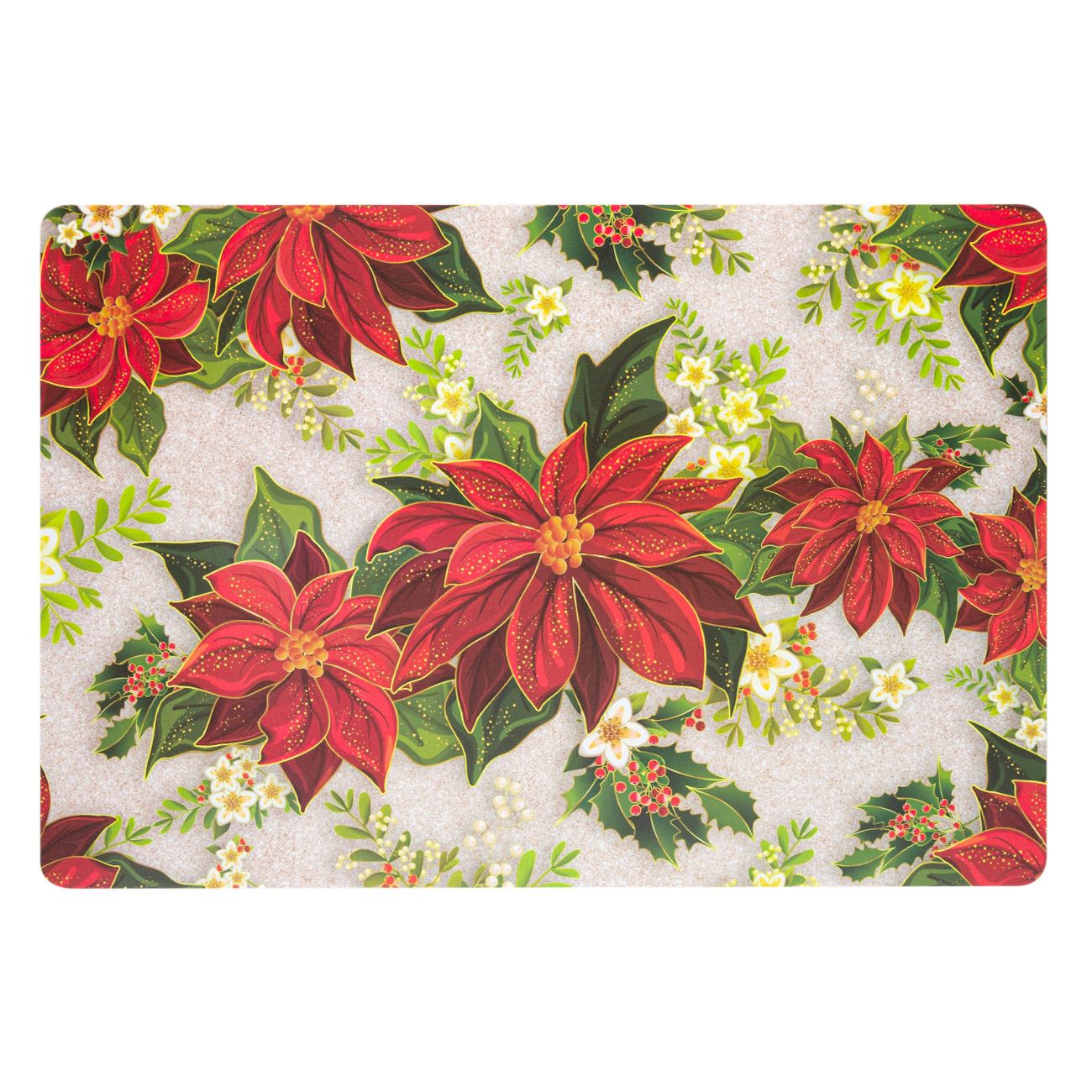 Suport Farfurii, New Line, model cu Craciunita, 43x28 cm, Multicolor