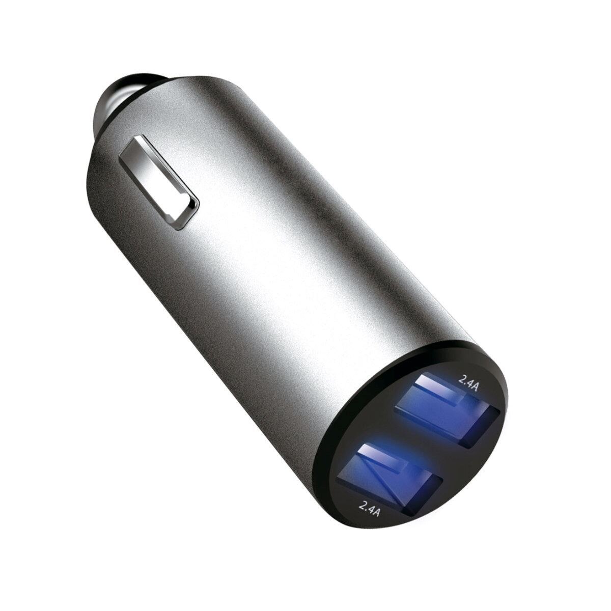 Incarcator auto Platinet 44804, 12-24V DC, 5V 2xUSB 4.8 A, protectie scurt circuit, corp metalic