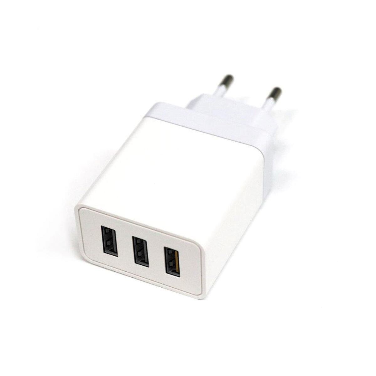 Incarcator rapid de perete Platinet 44995, QC 3.0, 3xUSB 18W, IC incarcare inteligenta, alb