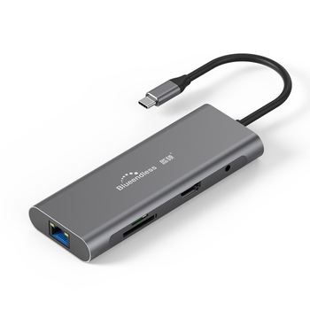 Hub Multiport Type-C 9 in 1 Blueendless cu HDMI 4K, Ethernet RJ45, USB 3.0, USB 3.1 USB-C Thunderbolt 3, SD MicroSD Card Reader, Audio 3.5 mm Hub Multiport Type-C 9 in 1 Blueendless cu HDMI 4K, Ethernet RJ45, USB 3.0, USB 3.1 USB-C Thunderbolt 3, SD MicroSD Card Reader, Audio 3.5 mm