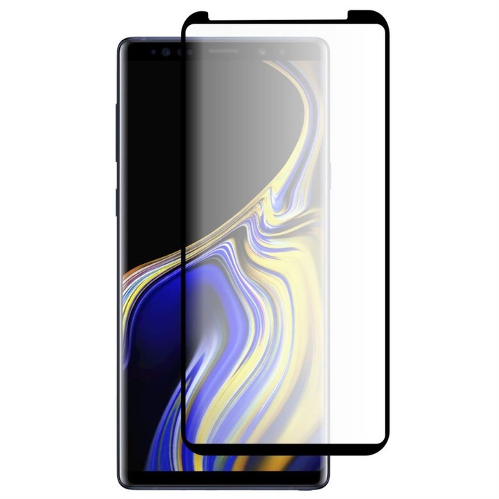 Folie protectie de sticla securizata 9H pentru Samsung Galaxy Note 9, Negru