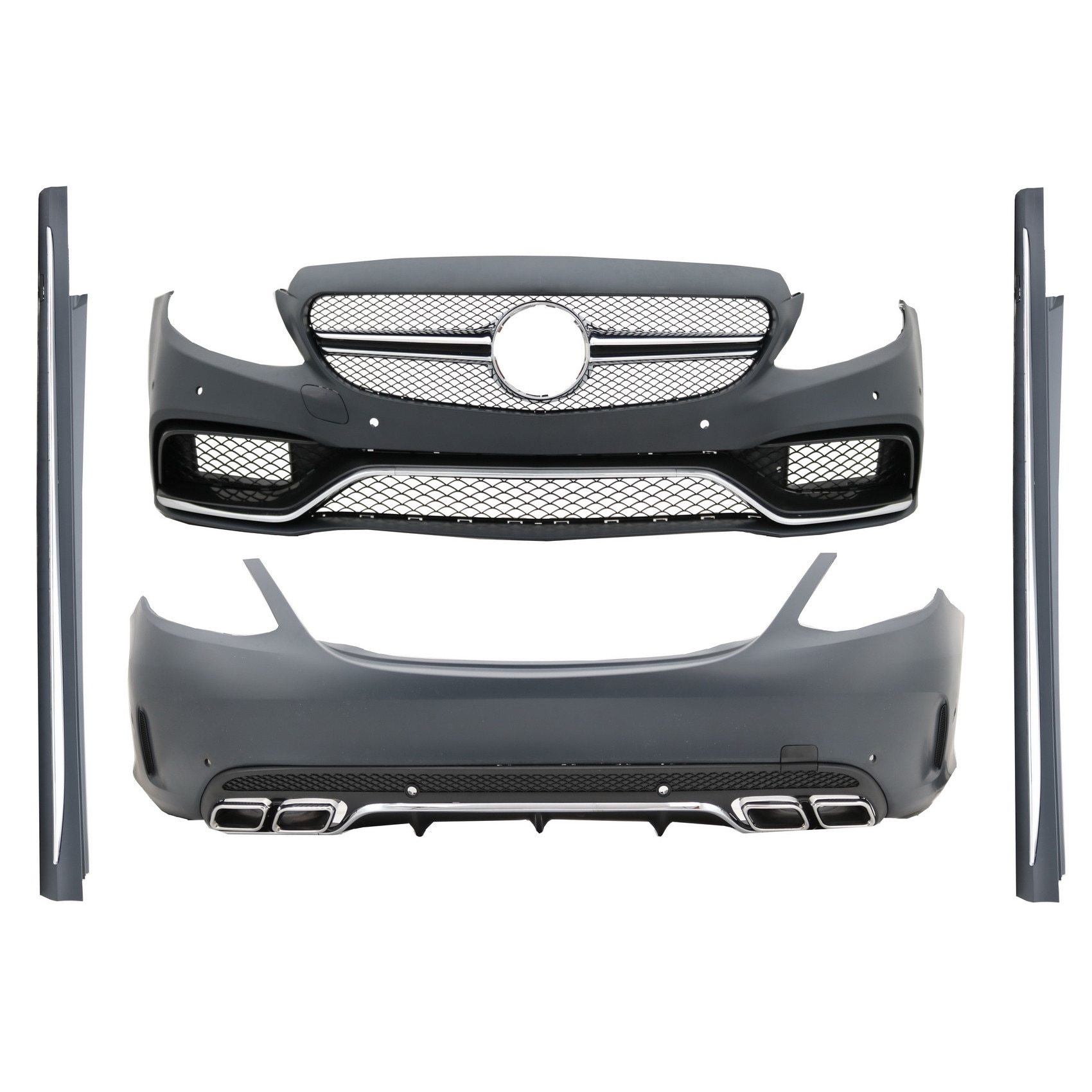 Set Complet Pachet Exterior compatibil cu MERCEDES C-Class W205 Sedan (2014-up) C63 Design