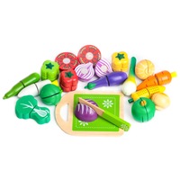 set de legume de taiat din lemn veggie mix 20 piese tocator si cutit incluse unite cu velcro multicolor imagen 6_0_
0