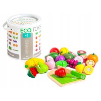galeata cu fructe din lemn quotisp ecotoysquot fara margini ascutite contine tocator si cutit produse legate cu banda velcro imagen 18_0_
0