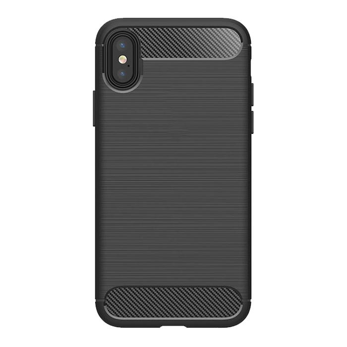 Husa silicon Apple iPhone XS Max model Carbon Negru, Antisoc, Viceversa