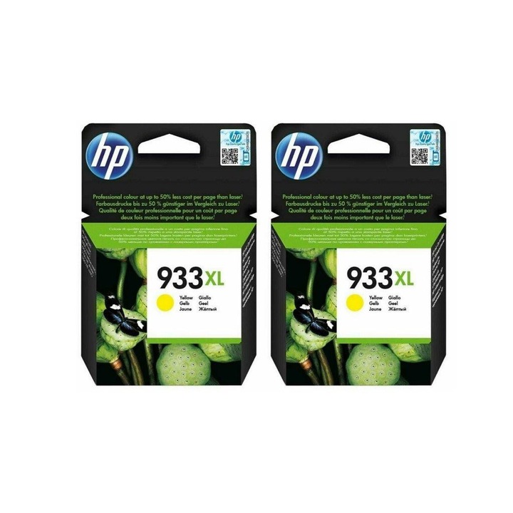 Pachet cartuse cerneala CN056AE (933XL) galben x 2 HP original 1650 pagini