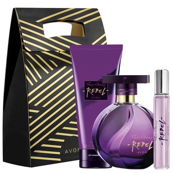 Set cadou Far Away Rebel- Apa de parfum 50 ml, Lotiune de corp 150 ml, Mini apa de parfum 10 ml si punga cadou Set cadou Far Away Rebel- Apa de parfum 50 ml, Lotiune de corp 150 ml, Mini apa de parfum 10 ml si punga cadou