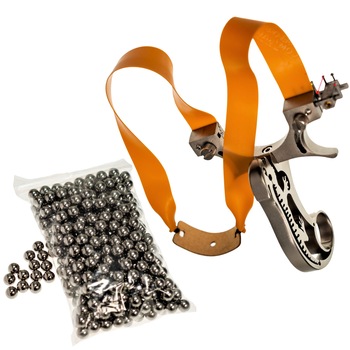 Set prastie metal Lizard cu sistem ochire, 300 bile, doua rezerve benzi Set prastie metal Lizard cu sistem ochire, 300 bile, doua rezerve benzi