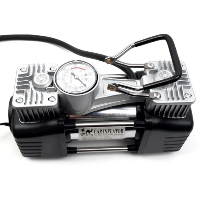 Set compresor auto 762 cu doi cilindri, si manometru, 12V (bricheta) - Camion, SUV 4x4, 85l/min, ET762