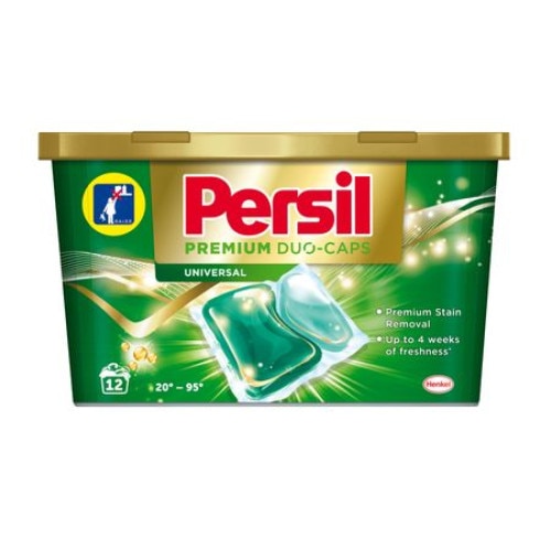 Deteregent rufe capsule Persil Duo Caps Universal Premium, 4 saptamani de prospetime, 12 spalari