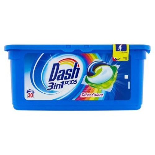 Deteregent rufe capsule Dash 3 in 1 Pods Salva Colore, 30 spalari